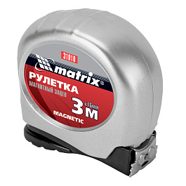 Рулетка Magnetic, 3 м х 16 мм, магнитный зацеп// Matrix